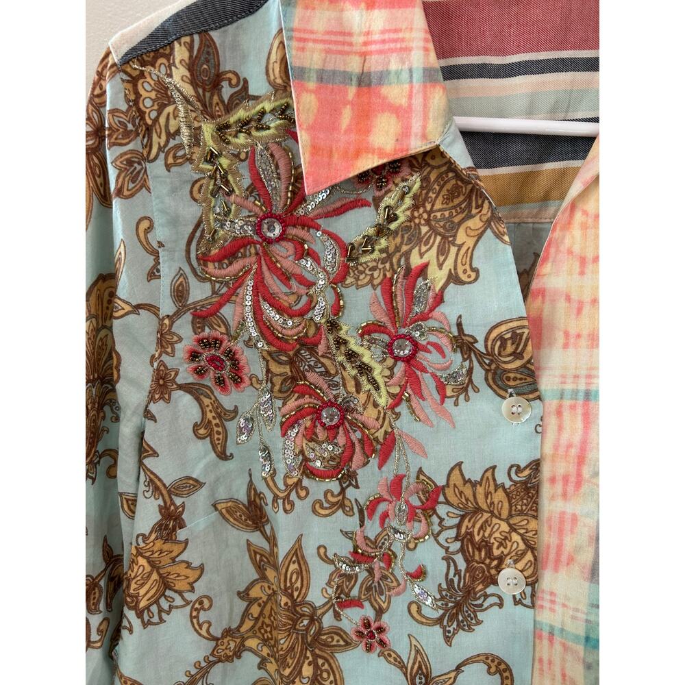 Soft Surroundings Tunic Button Down Embroidered A… - image 3